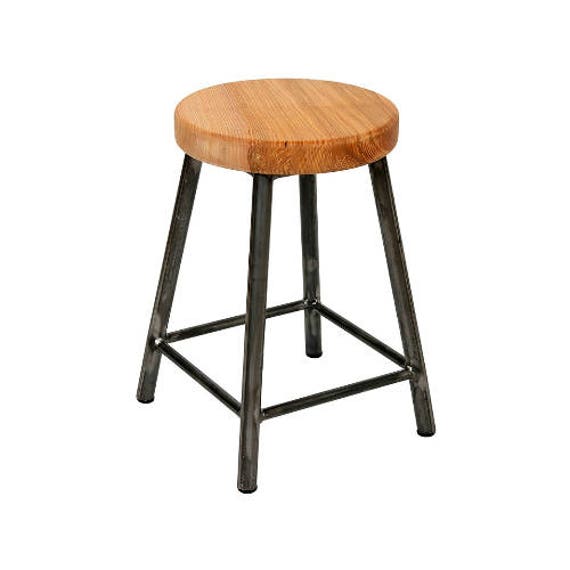 Rosie Ashton - Low Chunky Round Frame Bar Stool With Ash Seat - image 1
