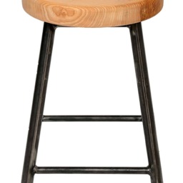Rosie Ashton - Low Chunky Round Frame Bar Stool With Ash Seat - thumbnail 3
