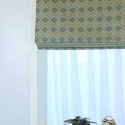 Khaki Sage Green Damask Jacquard Flat Roman Shade - Cl1191 - thumbnail 2