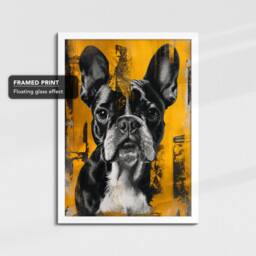 French Bulldog Dog Pet Abstract Framed Poster Print & Canvas Wall Decor Art Painting Bedroom Home Living Room Funny Animal Lover Gift - thumbnail 3