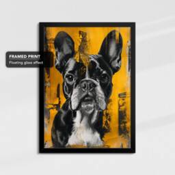 French Bulldog Dog Pet Abstract Framed Poster Print & Canvas Wall Decor Art Painting Bedroom Home Living Room Funny Animal Lover Gift - thumbnail 2
