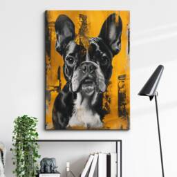French Bulldog Dog Pet Abstract Framed Poster Print & Canvas Wall Decor Art Painting Bedroom Home Living Room Funny Animal Lover Gift