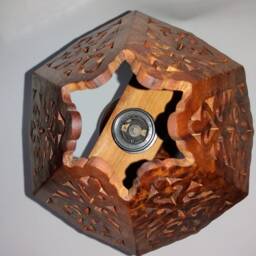 Moroccan Wooden Handmade Lampshade, Thuya Table Lamp, Wood Lighting, Moroccan Decor, Burl Lamp - thumbnail 3