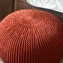 Large & Small Copper Pouf, Ottoman Chair, Floor Cushion, Knit Pillow, Knitted Ottoman Footstool, Coffee Table, Many Colors & Sizes - thumbnail 2
