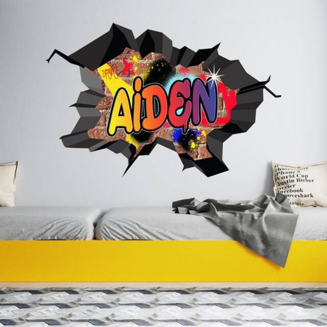 Graffiti Personalized Name Children Room Decorations Removable Repositionable Wall Stickers Decal Art - image 1