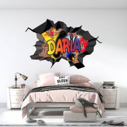 Graffiti Personalized Name Children Room Decorations Removable Repositionable Wall Stickers Decal Art - thumbnail 3