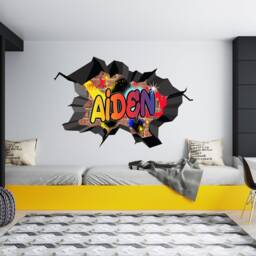 Graffiti Personalized Name Children Room Decorations Removable Repositionable Wall Stickers Decal Art - thumbnail 2