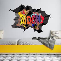 Graffiti Personalized Name Children Room Decorations Removable Repositionable Wall Stickers Decal Art - thumbnail 1