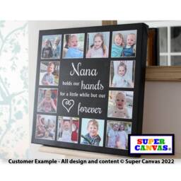 Grandma Nana Nanny Personalised 12 Picture Photo Collage Framed Canvas Print Unique Handmade Birthday Gift For Grandparent Mum - thumbnail 2