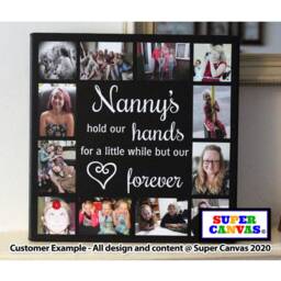 Grandma Nana Nanny Personalised 12 Picture Photo Collage Framed Canvas Print Unique Handmade Birthday Gift For Grandparent Mum - thumbnail 4