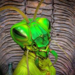 Mantis Mask Fiberglass Insect Helmet, Halloween Costume - thumbnail 4