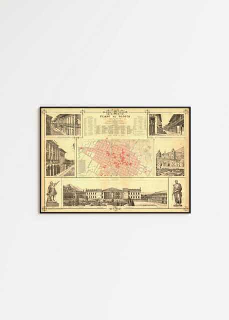 Bogota City Map Print 1890 Vintage Wall Art - image 1