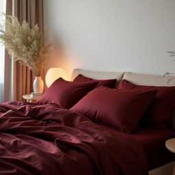 Marsala Bedding Set 1 Duvet Cover & 2 Pillowcases Cotton Sateen Comforter - thumbnail 3