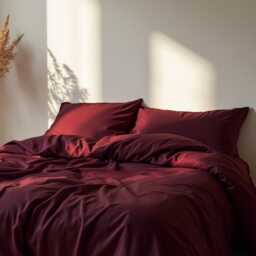Marsala Bedding Set 1 Duvet Cover & 2 Pillowcases Cotton Sateen Comforter - thumbnail 4