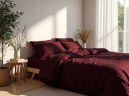 Marsala Bedding Set 1 Duvet Cover & 2 Pillowcases Cotton Sateen Comforter - thumbnail 1