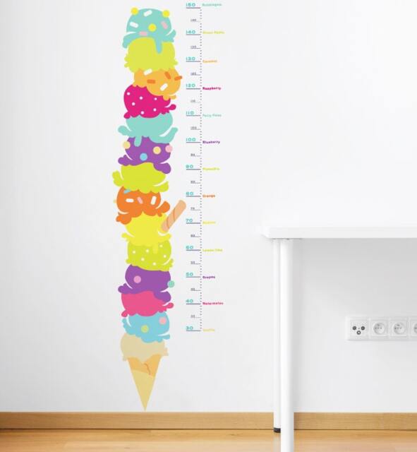Gelato Height Chart Wall Sticker Decal - Educational Stickers, Learning, Art, Decals, Kids Room, School, Education, Gifts - image 1
