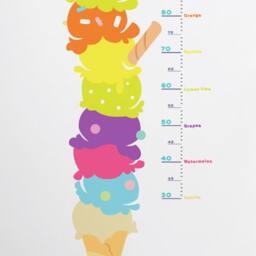 Gelato Height Chart Wall Sticker Decal - Educational Stickers, Learning, Art, Decals, Kids Room, School, Education, Gifts - thumbnail 3