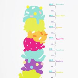 Gelato Height Chart Wall Sticker Decal - Educational Stickers, Learning, Art, Decals, Kids Room, School, Education, Gifts - thumbnail 2