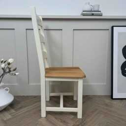 Ladderback Farmhouse Dining Chairs in Any Colour With Wooden Seats, Can Be Painted To Order Farrow & Ball Paint - thumbnail 2