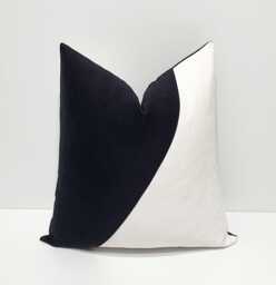 Black & White Throw Pillow Cover, Sofa Cushion Cases, Decorative Lumbar Couch Pillowcase, Designer Home Decor