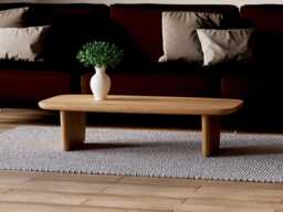Wooden Coffee Table - Unique Coffee Table Modern Solid Oak Scandi Living Room - thumbnail 1