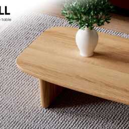 Wooden Coffee Table - Unique Coffee Table Modern Solid Oak Scandi Living Room - thumbnail 2