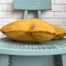 Mustard Muslin Cloud Pillow Kids Room Decor - thumbnail 3