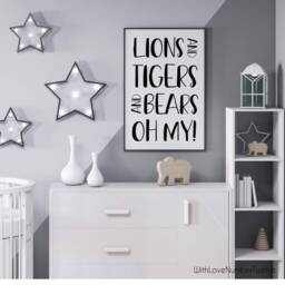Lions & Tigers Bears Oh My - Wizard Of Oz Wall Art Nursery Print - thumbnail 2
