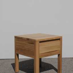 Wooden Bedside Table in Japandi Scandinavian Style, Rustic Side Nightstand For Bedroom Or Sofa End - thumbnail 2