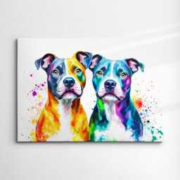 staffordshire Bull Terrier Dogs Pet Abstract Modern Painting Wall Art, Framed Canvas Poster Print, Home Kitchen Office Room Decor, Gifts - thumbnail 3