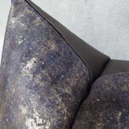 Shimmer Metallic Cushion Cover Dark Brown Gold Painted Abstract Design New Home Luxury Designer Handmade - thumbnail 4