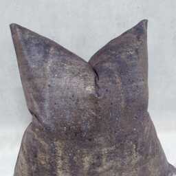 Shimmer Metallic Cushion Cover Dark Brown Gold Painted Abstract Design New Home Luxury Designer Handmade - thumbnail 2