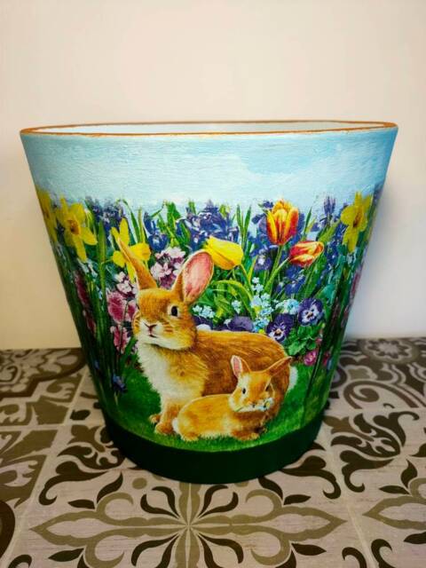 Plant Pot, Ceramic Pot, Pot & Planter, Flower Pot, Garden Pot, Indoor & Outdoor Pot, Decoupage, Gift, Pot Saucer, Home Garden Decoration - image 1