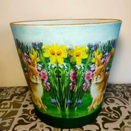 Plant Pot, Ceramic Pot, Pot & Planter, Flower Pot, Garden Pot, Indoor & Outdoor Pot, Decoupage, Gift, Pot Saucer, Home Garden Decoration - thumbnail 3