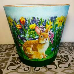 Plant Pot, Ceramic Pot, Pot & Planter, Flower Pot, Garden Pot, Indoor & Outdoor Pot, Decoupage, Gift, Pot Saucer, Home Garden Decoration - thumbnail 2