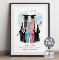 Nurse Friends Graduation Gift, Doctor Graduation Gift, Nurse Graduates, Phd Gift For Her, Dentist, Vet University Digital File - thumbnail 1