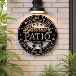 Custom Patio Metal Sign, Lounge Personalized Family Name Decor, Outdoor Wall Art, Backyard Porch Decor, Outdoor - thumbnail 3