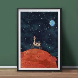 Perseverance Mars Rover Fine Art Print - Space Nasa - Educational Art-Art Print - Nursery Wall Art - Interior Decor - thumbnail 1