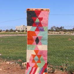 Colorful Berber Wool Runner Rug Handwoven Moroccan Hallway Rug - thumbnail 3