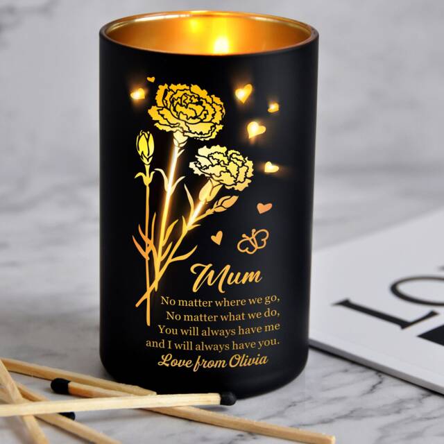 Personalised Scented Candle Custom Orange Blossom Jasmine Amber Gifts For Mothers Day Christmas Wedding Birthday With Any Name & Text - image 1