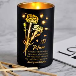 Personalised Scented Candle Custom Orange Blossom Jasmine Amber Gifts For Mothers Day Christmas Wedding Birthday With Any Name & Text - thumbnail 1