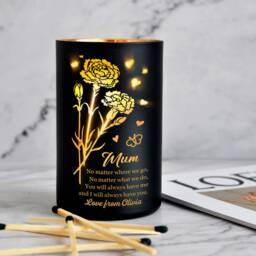 Personalised Scented Candle Custom Orange Blossom Jasmine Amber Gifts For Mothers Day Christmas Wedding Birthday With Any Name & Text - thumbnail 3