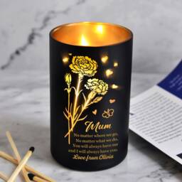 Personalised Scented Candle Custom Orange Blossom Jasmine Amber Gifts For Mothers Day Christmas Wedding Birthday With Any Name & Text - thumbnail 2