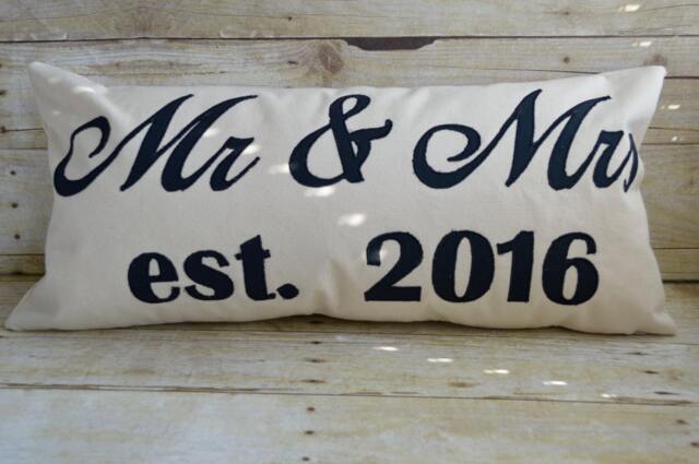Personalized Mr. & Mrs. Pillow, Wedding Pillow, Wedding Pillow With Date, Wedding Gift Pillow, Bridal Shower - image 1
