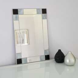 Art Deco Rectangular Green /Cream Mirror - Stained Glass Hand Crafted - thumbnail 4