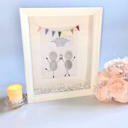 Retirement Personalised Pebble Art Picture Frame Gift Retirement Gift For Her Him Work Colleague Couple Leaving UK - thumbnail 2