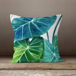 Tropical Leaves Plants Cushion Cover/Monstera Palm Trees Pillowcase/Blue Greenplants Pillow Cover/Housewarming Pillow/Summer Trend - thumbnail 2