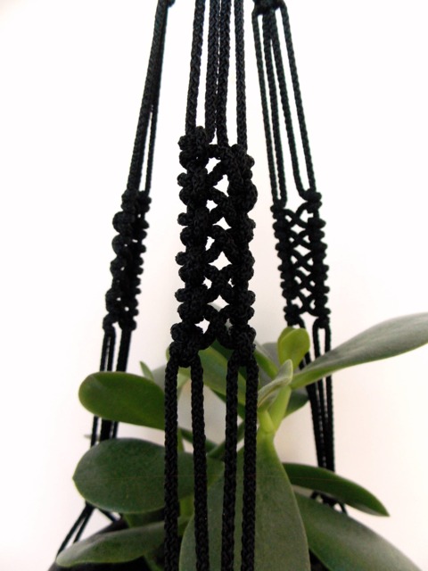Black Mini Macrame Plant Hanger 20 Inches 3mm Hanging Planter Indoor Or Outdoor Decor Wall Hanging Planter Pattern Flower Pot Gift Idea - image 1
