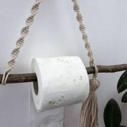 Macrame Roll Holder Paper Towel Rope Toilet Paper/Double Tp Hanger Bohemian Home Decor Boho Bathroom Accessories Rustic Wall - thumbnail 3
