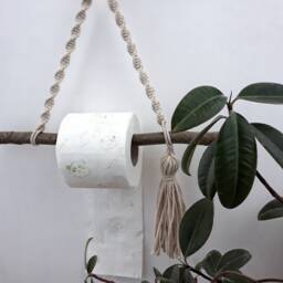 Macrame Roll Holder Paper Towel Rope Toilet Paper/Double Tp Hanger Bohemian Home Decor Boho Bathroom Accessories Rustic Wall - thumbnail 1